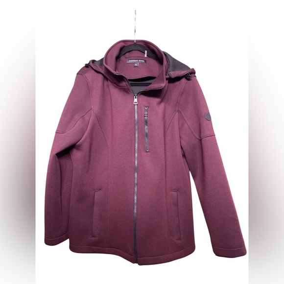 Andrew Marc Hooded Coat Purple Black XXL - Picture 1 of 7